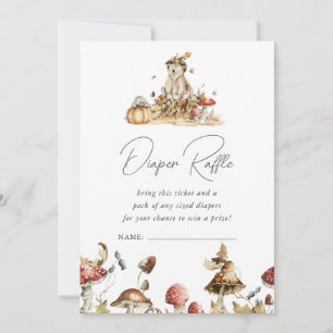 Autumn Mushroom   Woodland Forest  Diaper Raffle Invitation