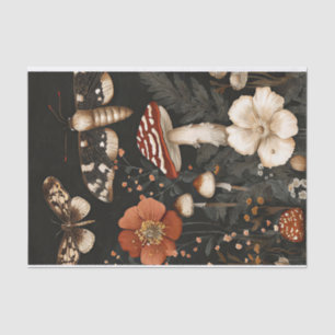 Autumn Mushrooms and Flowers Fall Decoupage Tissue Paper