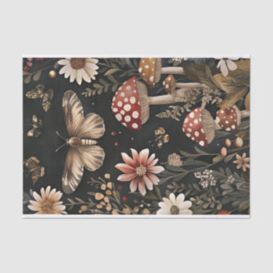 Autumn Mushrooms and Flowers Fall Decoupage Tissue Paper