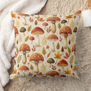 Autumn Mushrooms Cushion