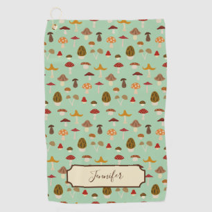 Autumn Mushrooms Golf Towel