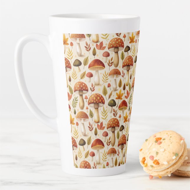 Autumn Mushrooms Latte Mug (In Situ)