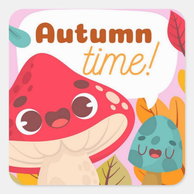 Autumn Mushrooms Stickers (Front)