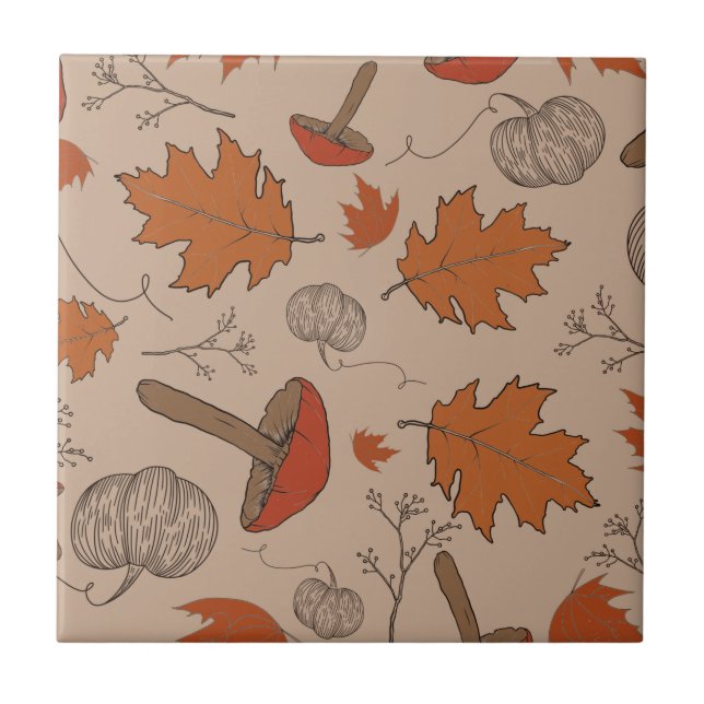 Autumn Mushrooms  Tile (Front)