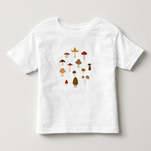 Autumn Mushrooms Toddler Ruffle T-Shirt (Light)