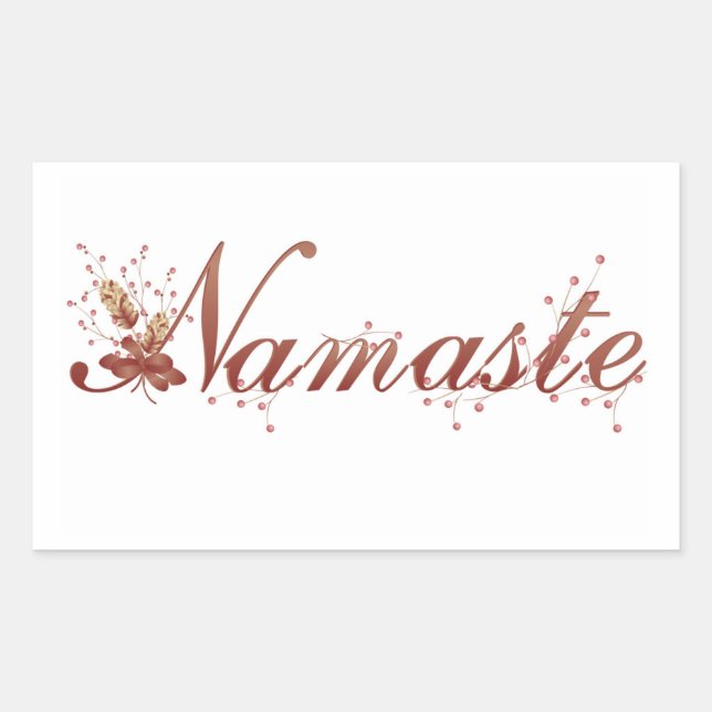 Autumn Namaste Yoga Rectangular Sticker (Front)