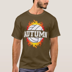 Autumn Name Volleyball Player Girls Ball and Net S T-Shirt