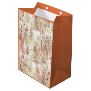 Autumn Neutral-toned Elegant Botanical theme Medium Gift Bag