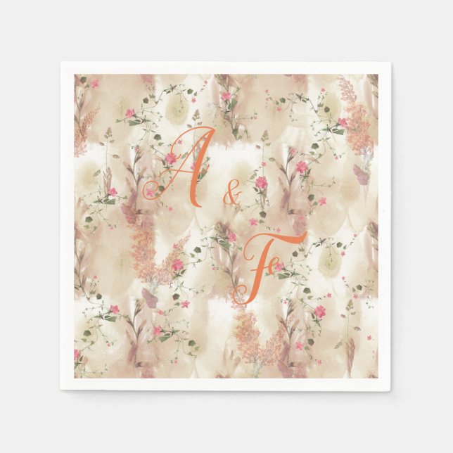 Autumn Neutral-toned Elegant Botanical theme Napkin (Front)