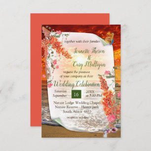 Autumn Neutral-toned Elegant Botanical theme  RSVP Card