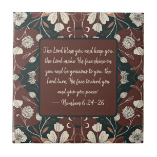 Autumn Noir Blossoms Customisable Blessing Tile