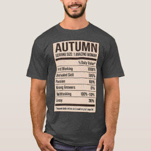 Autumn Nutrition Facts Name Nickname Alias Title F T-Shirt