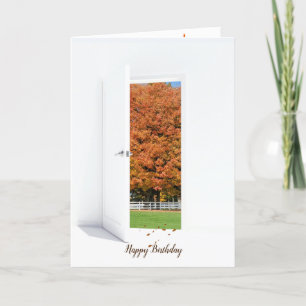 Autumn Oak in open door Card