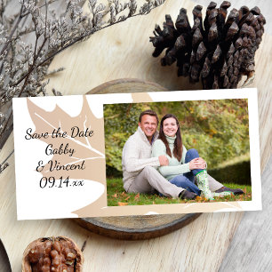 Autumn Oak Leaf Wedding Save the Date