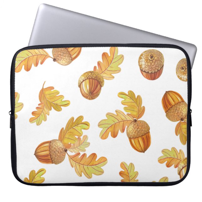 Autumn oak leaves: colourful pattern. laptop sleeve (Front)
