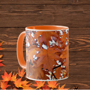 Autumn Oak Leaves Floral Mug