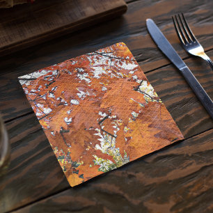 Autumn Oak Leaves Floral Napkin
