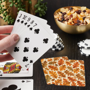 Autumn Oak Leaves Pattern Cosy Nature Aesthetic Playing Cards