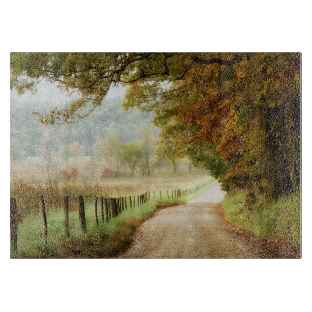 Autumn on a Country Road Cutting Board (Front)