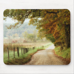 Autumn on a Country Road Mouse Pad