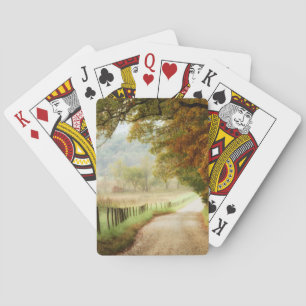 Autumn on a Country Road Playing Cards