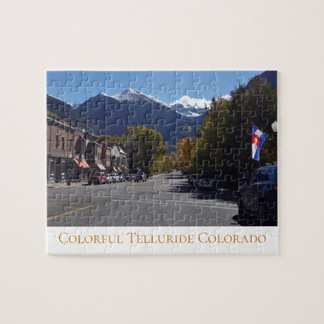 Autumn on Main in Colourful Telluride Colorado Jigsaw Puzzle (Horizontal)