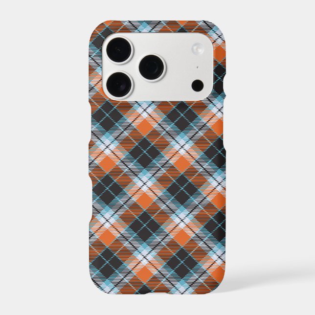 Autumn Orange Blue Plaid Pattern (Back)