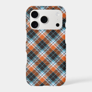Autumn Orange Blue Plaid Pattern