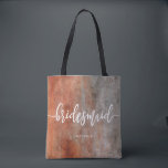 Autumn Orange Grey Watercolor Bridesmaid Monogram Tote Bag<br><div class="desc">Autumn Orange Grey Watercolor Simple & Modern Design. Perfect for Fall or Winter Wedding Monogram Bridesmaid tote bags With trendy Hand Lettered Script font! ~ Check my shop to see the entire wedding collection with this design!</div>