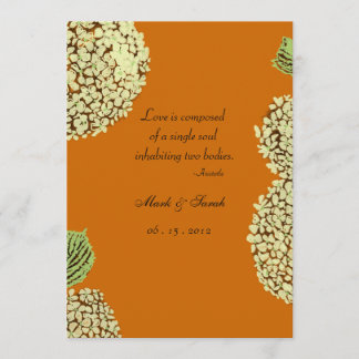 Autumn Orange Hydrangea Invitation