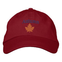 Autumn Orange Maple Leaf Embroidered Hat