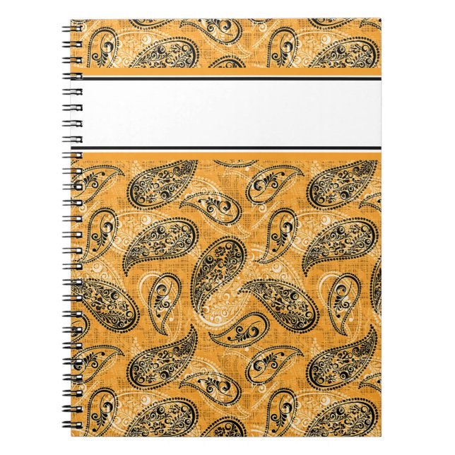 autumn orange paisley notebook (Front)