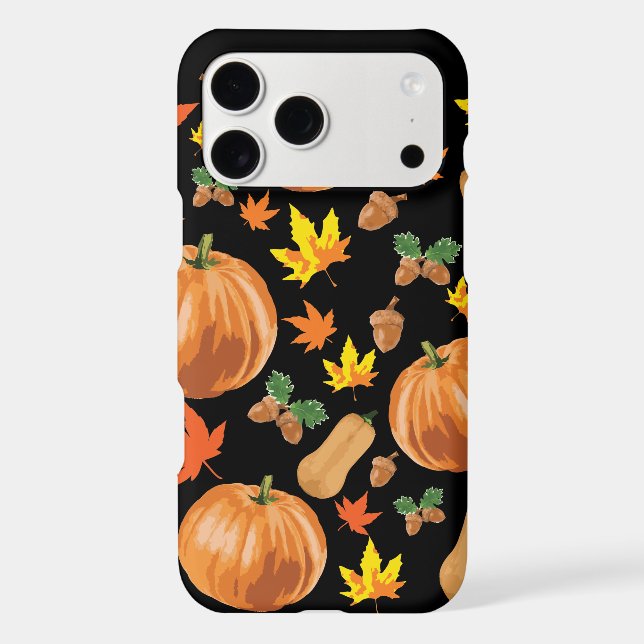 Autumn Orange Pumpkin Fall Pattern (Back)