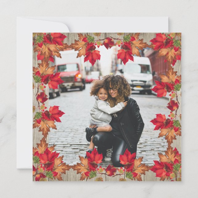 Autumn Orange Pumpkins Fall Leaves  (Back)