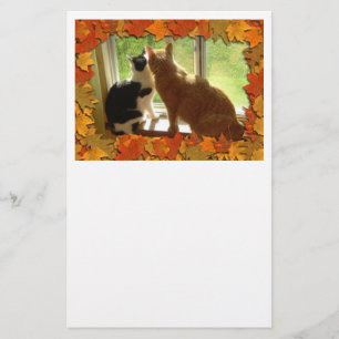 Autumn Orange Tabby Cats Stationery