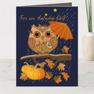 Autumn owl and custom text card