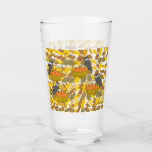 Autumn Owl and Pumpkin Pattern Pint Glass / Tumble