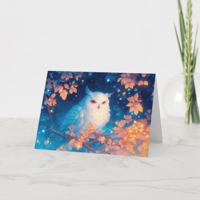 Autumn Owl in a Dreamy Twilight Card (Front)