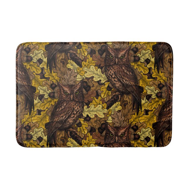 Autumn owls bath mat (Front)