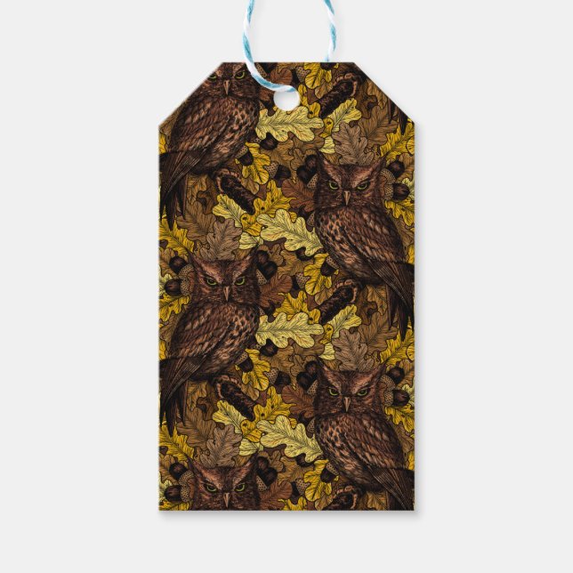 Autumn owls gift tags (Front)