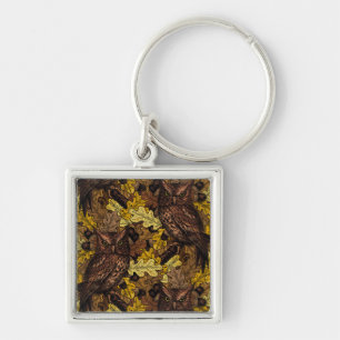 Autumn owls key ring