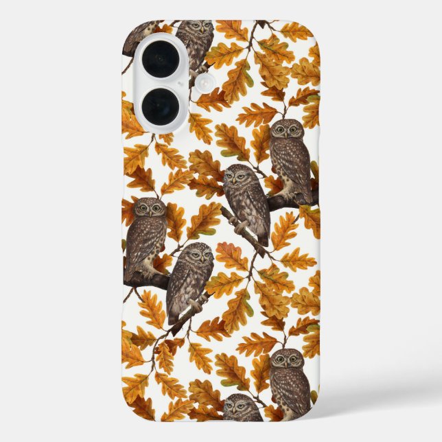 Autumn owls on cotton white Case-Mate iPhone case (Back)