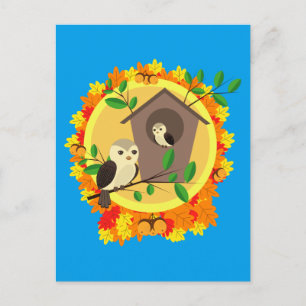 AUTUMN OWLS POSTCARD