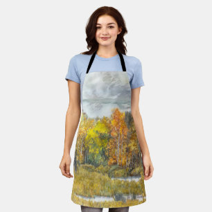Autumn  painting watercolor 300 apron