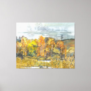 Autumn  painting watercolor 300 canvas print