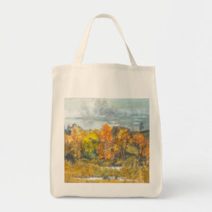 Autumn painting watercolor tote bag