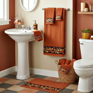 Autumn paisley bath towel set