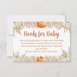 Autumn Pampas Grass Books for Baby Insert Thank You Card