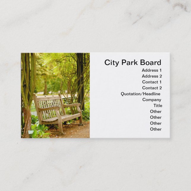 Autumn Park Bench Business Card (Front)