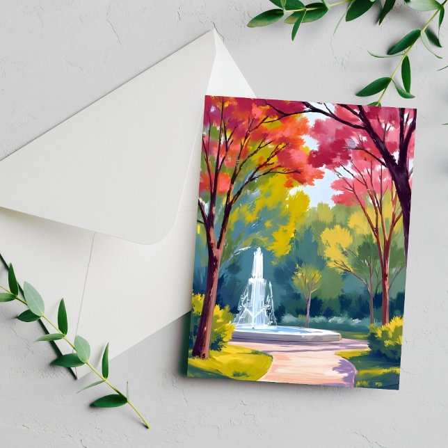 Autumn Park Fall Foliage Watercolor Card (Creator Uploaded)